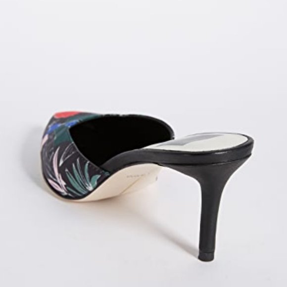 DOLCE VITA Black Floral Printed Satin Stiletto Heel Sandals - Picture 5 of 8